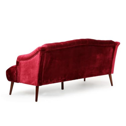 Minxi Velvet Sofa Couch, Home Sofa Living Room with Birch Wood Legs, view 8