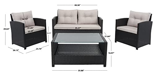 Safa Vieh Black/Light Grey Cushions Patio Set, view 4