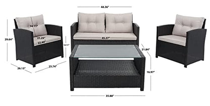 Safa Vieh Black/Light Grey Cushions Patio Set, view 4