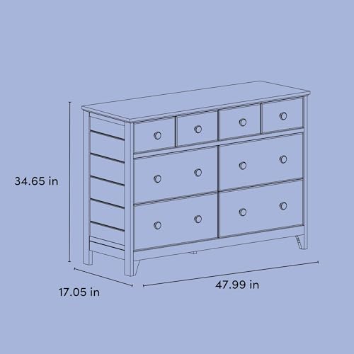 Moss 6 Drawer Dresser (White) – GREENGUARD Gold Certified Nursery Dresser, Safety-Focused Interlocking Drawer System, Chest of Drawers for Bedroom, Wood Craftsmanship