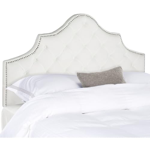 Safavieh MCR4035H-F Mercer Collection Arebelle Velvet Headboard, Full, White