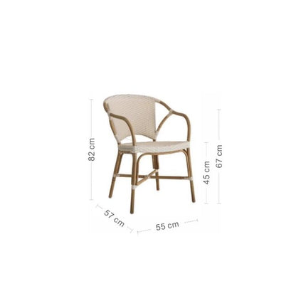 SONGCHAO Meeting Handmade Plant Wicker Dining Chair Cafe Semi Outdoor Furniture French Hotel Restaurant Wabi-Sabi Style Armrest Bedroom Chair