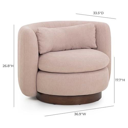 Tov Furniture Nura Blush Pink Chenille Swivel Accent Chair