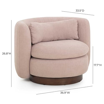 Tov Furniture Nura Blush Pink Chenille Swivel Accent Chair
