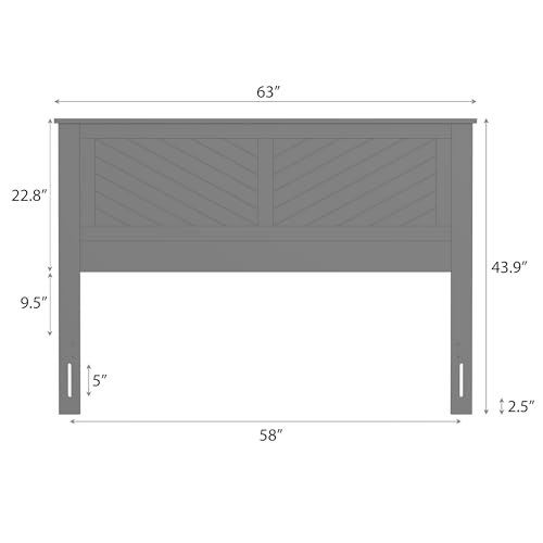 Serene Wood Panel Headboard with Chevron Scoring, Queen, Black, view 3