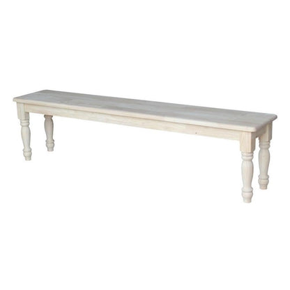 International Concepts BE-72S Shaker Style Bench, Unfinished