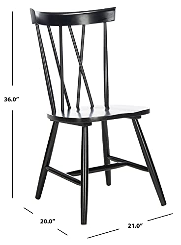 SAFAVIEH Home Collection Friar Farmhouse Black Spindle Back Living Room Accent Dining Chair