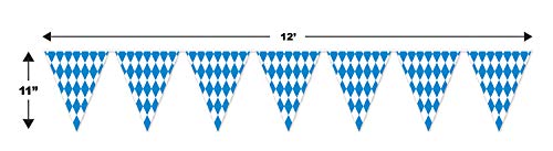 Beistle Plastic Oktoberfest Bavarian Pennant Banner For German Theme Party Supplies