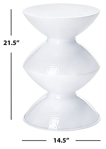 Safavieh Home Collection Guildsman White Stool Accent Table FOX5515B