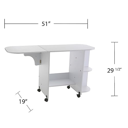 Sewing Table - White - Transitional Design, Solid Wood - Ideal for Living Room, Bedroom (OC9665)