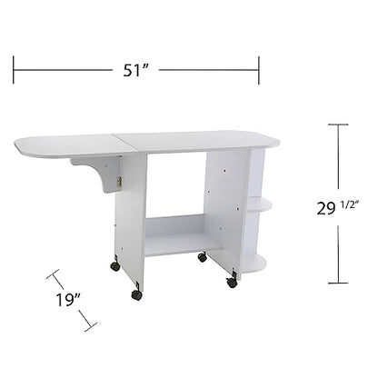 Sewing Table - White - Transitional Design, Solid Wood - Ideal for Living Room, Bedroom (OC9665)