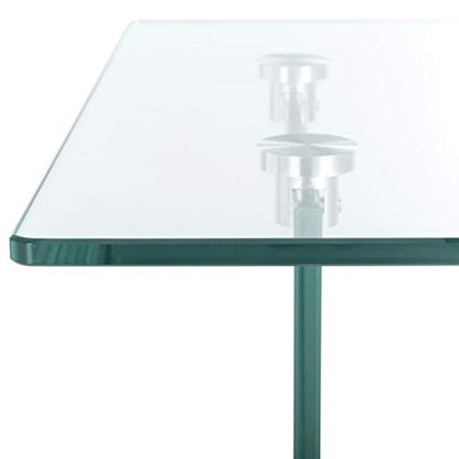 SAFAVIEH Home Collection – Kayley Modern Glass Accent Table with Natural Shelf, Clean-Lined Side Table for Living Room or Bedroom (ACC7001A)