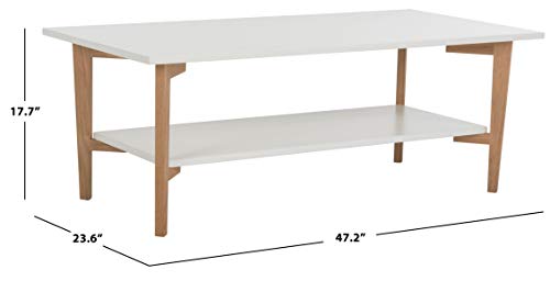 Safavieh Home Collection Caraway White and Natural Coffee Table