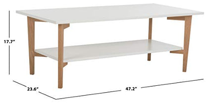 Safavieh Home Collection Caraway White and Natural Coffee Table