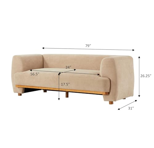79" Nomad Velvet Sofa Mid Century Modern Sofa Couch for Living Room, view 3