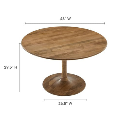 Lippa 48Inch Round Dining Table Solid Wood Natural Finish Modern Kitchen Room Entertaining Home Furniture Quality Stylish Elegant Durable Refined Versatile Contemporary