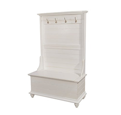Powell Furniture Hall Tree, White, 40.1/2" x 18" x 64"