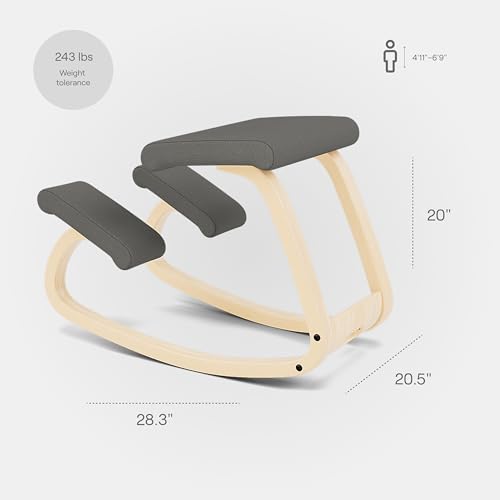 Variable Natural/Grey Ergonomic Office Kneeling Chair for Desk for Desk – Back Pain Relief, Rocking Seat for Home, Study & Posture Support – 10 Year Limited Warranty