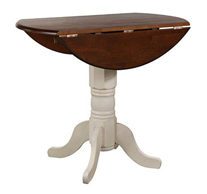 Andrews Pub Table Set, Distressed antique white with chestnut