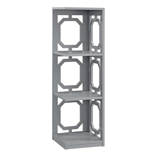 Omega 3 Tier Corner Bookcase, Gray