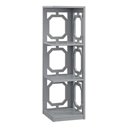 Omega 3 Tier Corner Bookcase, Gray
