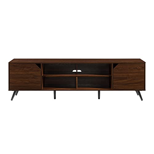 Nora Modern Minimal Open-Shelf TV Stand for TVs up to 80 Inches, 70 Inch, Dark Walnut