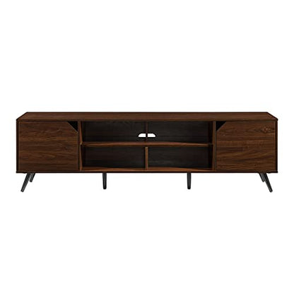 Nora Modern Minimal Open-Shelf TV Stand for TVs up to 80 Inches, 70 Inch, Dark Walnut
