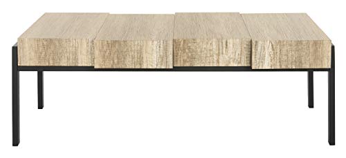 Alexander Multi Brown & Black Rectangular Accent Table with Metal Frame, view 6