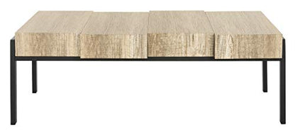 Alexander Multi Brown & Black Rectangular Accent Table with Metal Frame, view 6