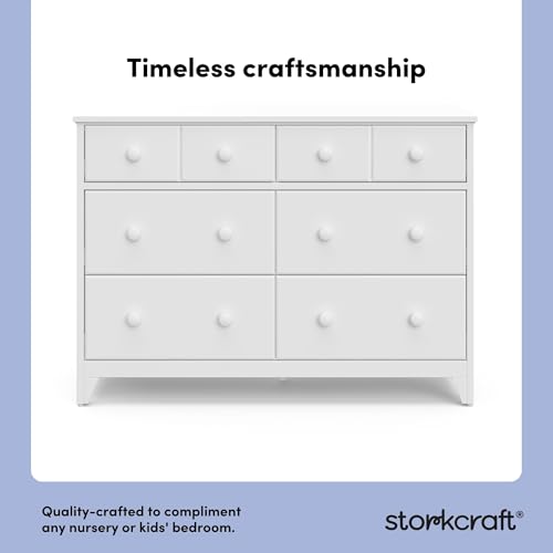Moss 6 Drawer Dresser (White) – GREENGUARD Gold Certified Nursery Dresser, Safety-Focused Interlocking Drawer System, Chest of Drawers for Bedroom, Wood Craftsmanship