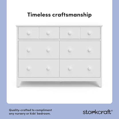 Moss 6 Drawer Dresser (White) – GREENGUARD Gold Certified Nursery Dresser, Safety-Focused Interlocking Drawer System, Chest of Drawers for Bedroom, Wood Craftsmanship
