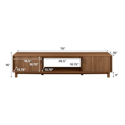 Arundo Fluted TV Stand for TVs up to 80 Inches, 70" TV Stand, Mocha, view 4