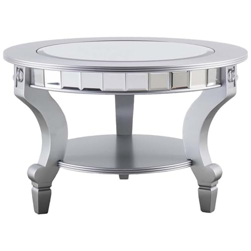 SEI Furniture Lindsay Glam Round Mirrored Coffee Table