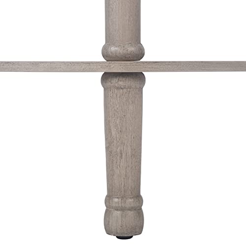 SAFAVIEH Furniture - Tinsley Half-Round Console Table - Greige - Solid Wood - Farmhouse Demilune Design - Ideal for Entryway, Hallway, Living Room, 28" W x 11.75" D x 28" H (CNS5723A)