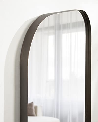 Rollo Midcentury Rounded Rectangle Mirror; 20 x 30; Bronze; Modern Metal Framed Mirror