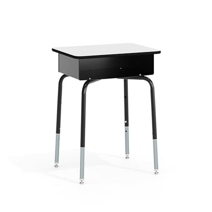 Billie Student Desk - Gray Open Front Metal School Desk - 24"W x 18"D Adjustable Height, Durable Desk for School or Remote Learning, Set of 5