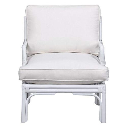 Safavieh Home Kazumi Coastal White Rattan Cushion Accent Chair (ACH6508A)