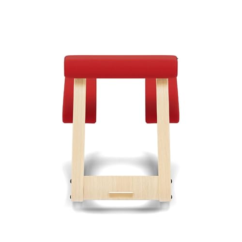 Variable, The Original Kneeling Chair, Ergonomic Chair, Natural/Red, 10 Year Warranty, Design by Peter Opsvik