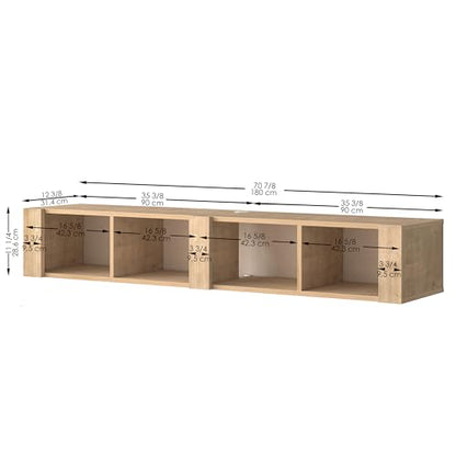 Atelier Mobili Floating TV Stand for 75 Inch TVs – Wall Mounted Entertainment, view 3