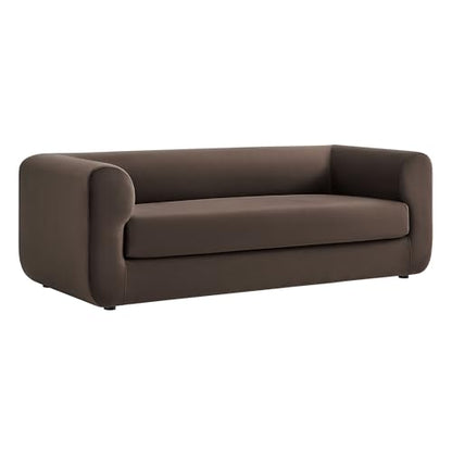 Leif Performance Velvet Upholstered Sofa – 89 Inch Modern Tuxedo Sofa – Comfy 3 Seater Velvet Couch