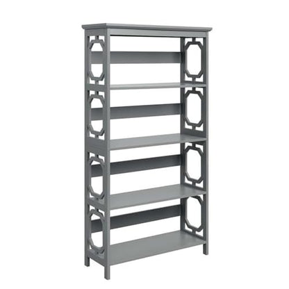 Omega 5 Tier Bookcase, Gray
