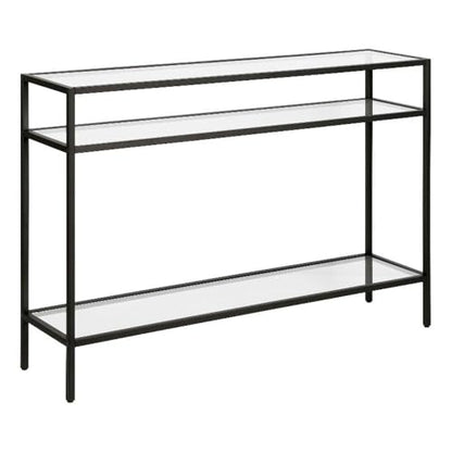 Siviline 42'' Wide Rectangular Console Table in Blackened Bronze