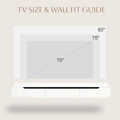 Fully-Assembled Floating TV Stand, 71" Wall Mounted TV Stand with Power Outlet, view 4