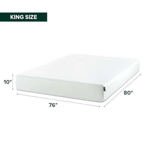 Zinus 10 Inch King Green Tea Memory Foam Mattress, Medium Firm Feel, view 3