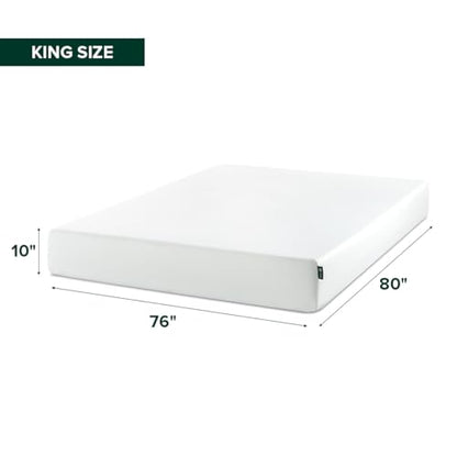 Zinus 10 Inch King Green Tea Memory Foam Mattress, Medium Firm Feel, view 3