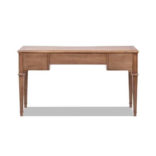 Jennifer Taylor Home JTH Luxe Dauphin 55" 3-Drawer Wood Executive Desk, Natural Brown Wood