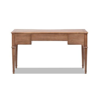 Jennifer Taylor Home JTH Luxe Dauphin 55" 3-Drawer Wood Executive Desk, Natural Brown Wood