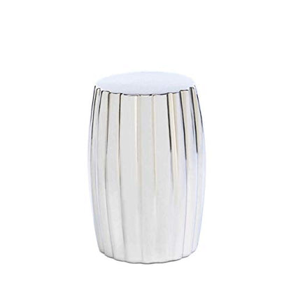 Interior Design Decorative Sitting Stool, 11x11x18.25, Decorative Silver