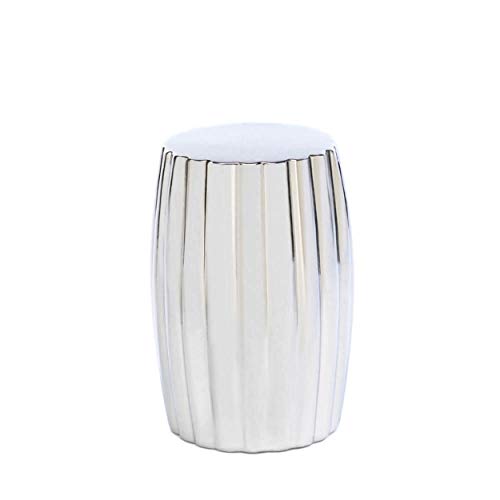 Interior Design Decorative Sitting Stool, 11x11x18.25, Decorative Silver