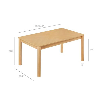 Alba Extendable Dining Table Solid Wood Oak Finish Modern Kitchen Room Entertaining Home Furniture Quality Stylish Elegant Durable Refined Versatile Contemporary